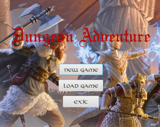 Screenshot of Dungeon Adventure JavaFX game